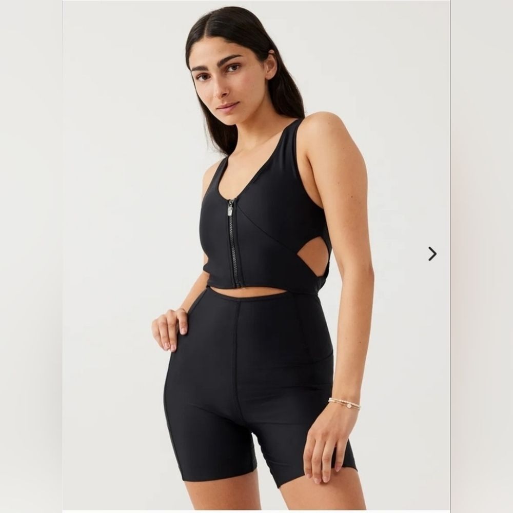 Outdoor Voices Splashknit 6" Black Bodysuit Size S